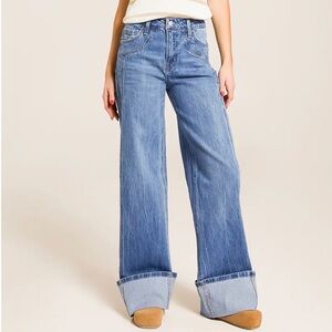 Women’s Vervet baggy wide leg cuffed jeans size 25